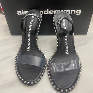 Alexander wang nova studded pvc slingback sandals